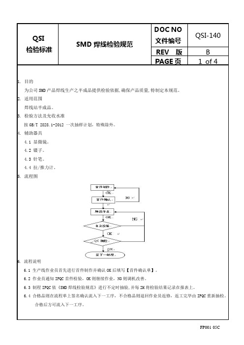 SMD焊线检验规范