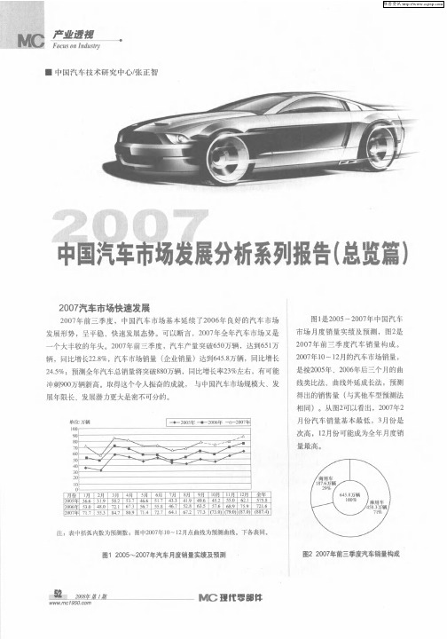 2007中国汽车市场发展分析系列报告(总览篇)