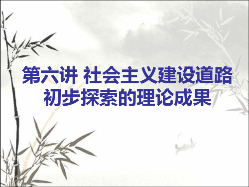 社会主义建设道路初步探索的理论成果 PPT