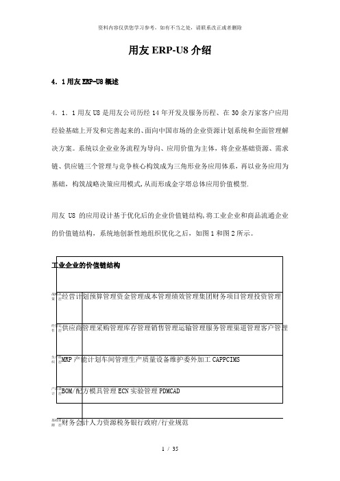【精品】用友erpu8管理软件介绍