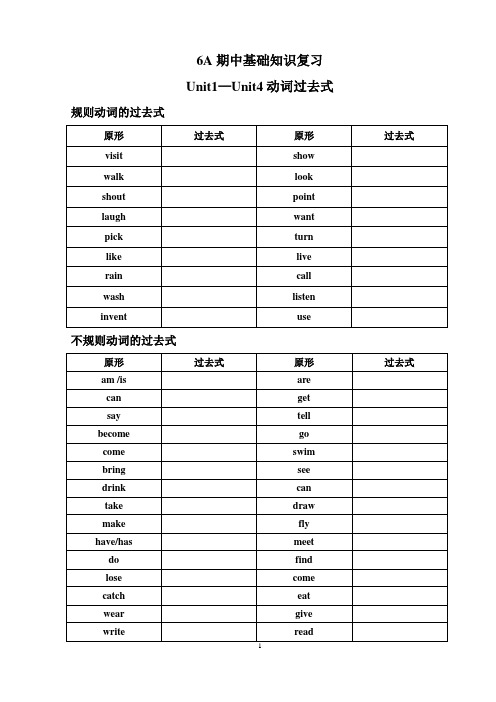 【译林版】6A期中基础知识复习