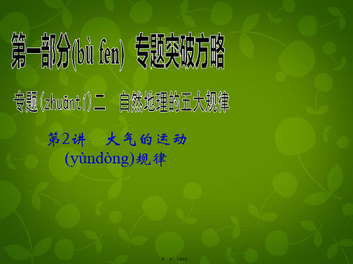 高考地理二轮复习 第1部分 专题2 第2讲 大气的运动规律课件