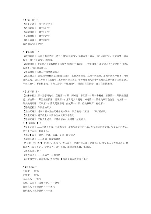 中国神仙辈分