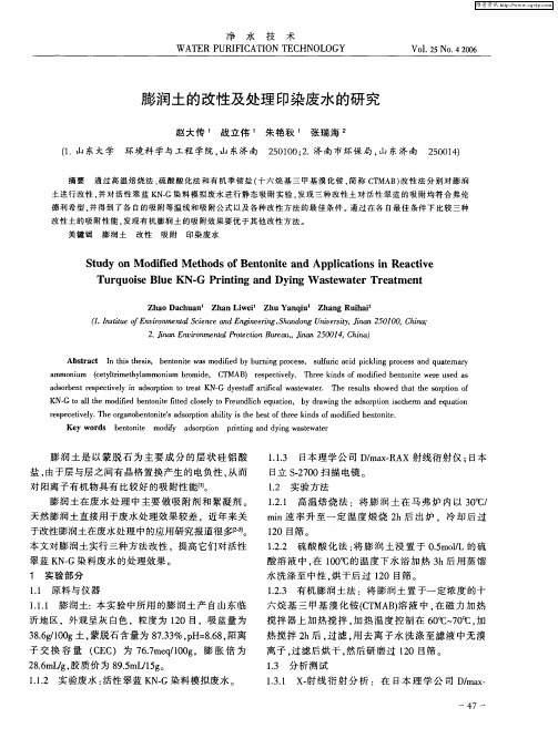 膨润土的改性及处理印染废水的研究