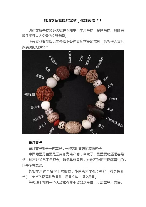 各种文玩菩提的寓意，你别戴错了！