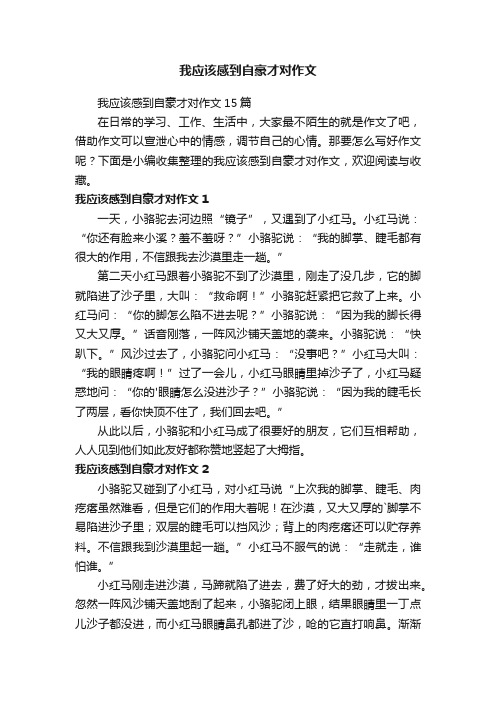 我应该感到自豪才对作文