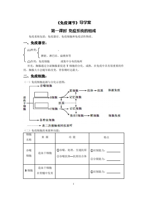 免疫调节导学案