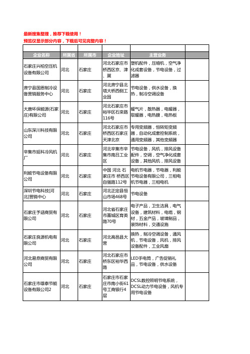 新版河北省石家庄节电设备工商企业公司商家名录名单联系方式大全18家