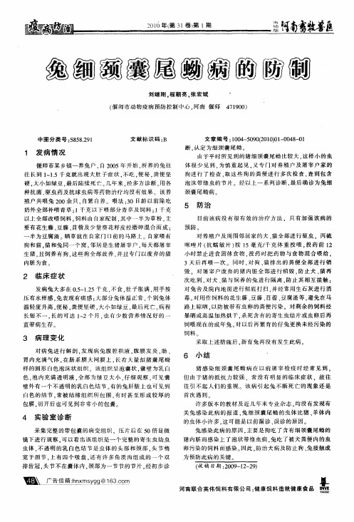 兔细颈囊尾蚴病的防制