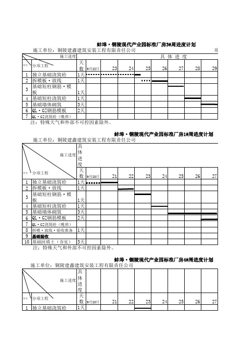 进度计划表