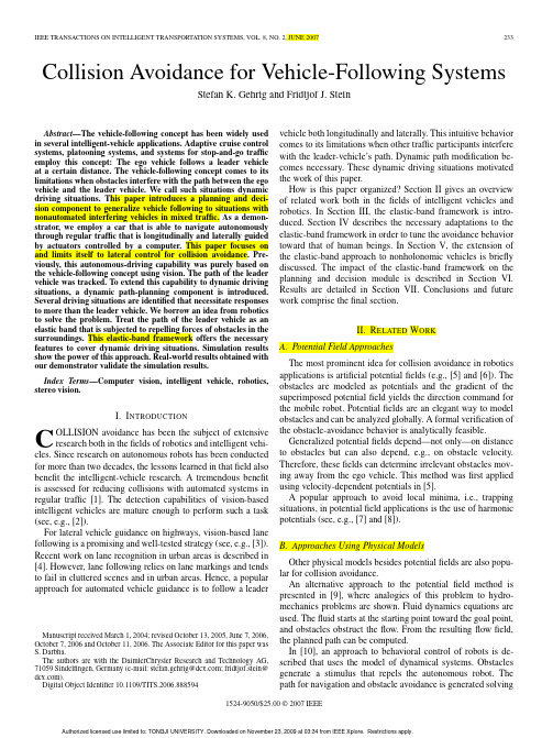 A Collision Avoidance for Vehicle-Following Systems
