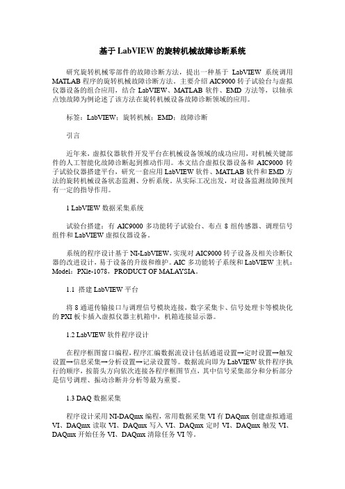 基于LabVIEW的旋转机械故障诊断系统