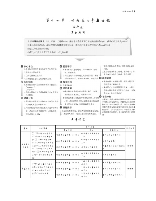 2020年高考课标版高考文科数学    第十四章  坐标系与参数方程