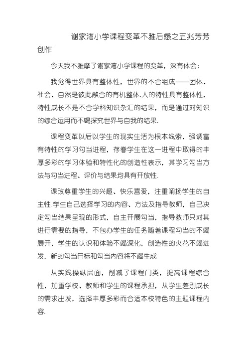 谢家湾小学课程改革观后感
