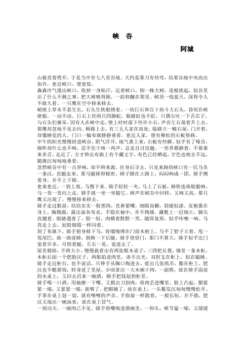 捷径教育语文阅读冲刺练习--峡谷