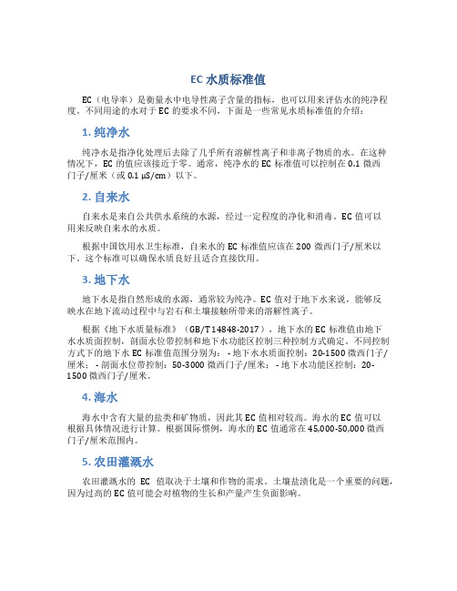 ec水质标准值