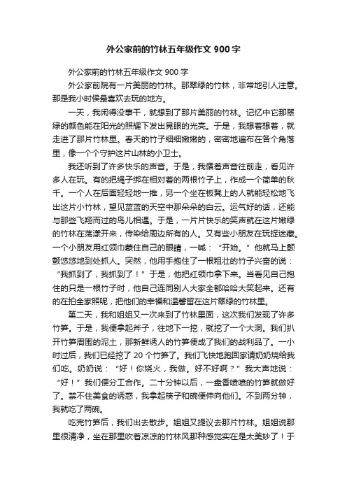 外公家前的竹林五年级作文900字