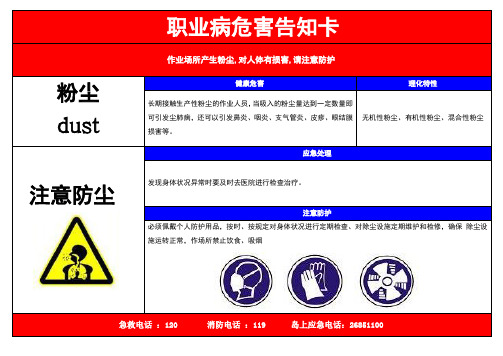 全套职业危害告知卡(危化品)