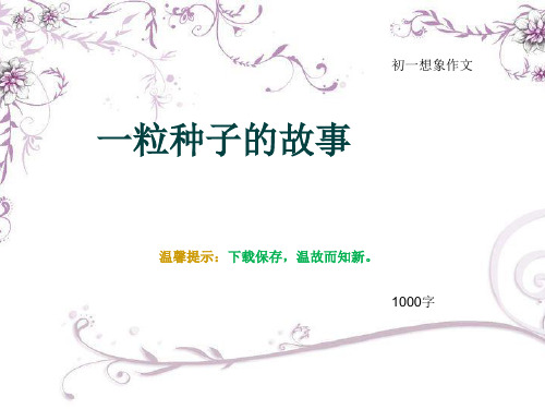 初一想象作文《一粒种子的故事》1000字