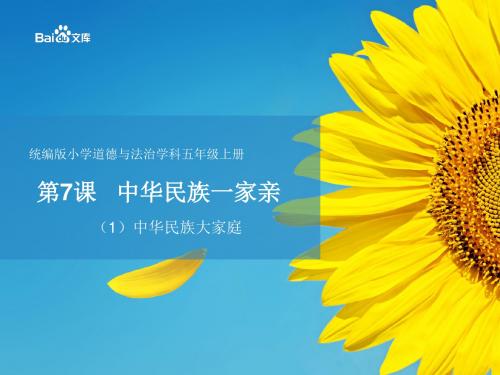 精编人教统编版2019五年级上册道德与法治教学课件-7..中华民族大家庭