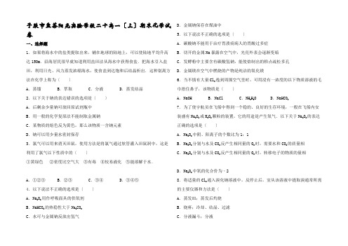 高一化学上学期期末试卷(含解析)高一全册化学试题_10