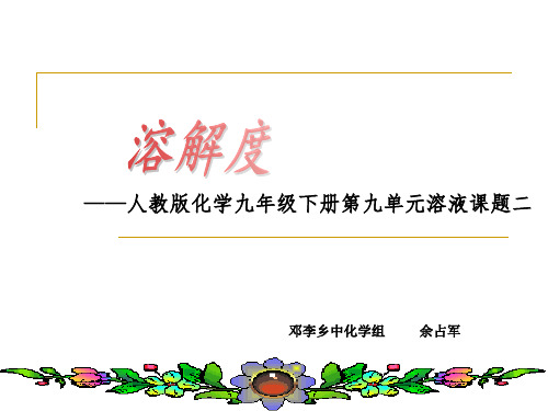 溶解度说课课件