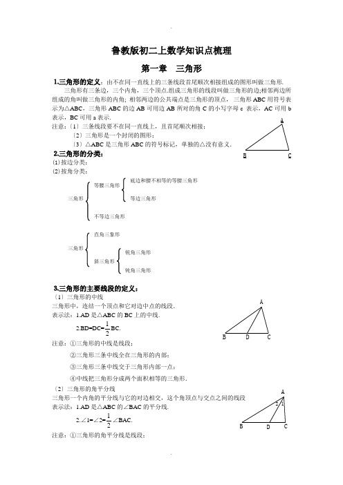 鲁教版初二数学上知识点
