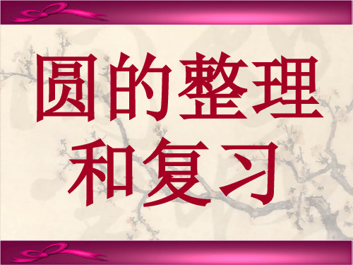 圆的复习与整理