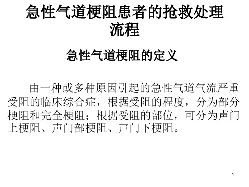急性气道梗阻患者的抢救处理流程PPT课件