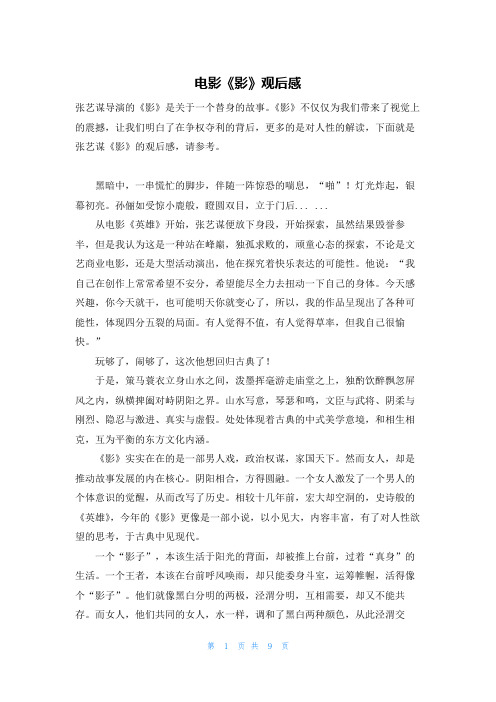 电影《影》观后感