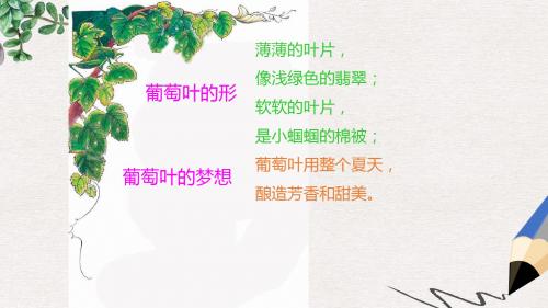 三年级语文上册《葡萄叶的梦》课件3 语文A版