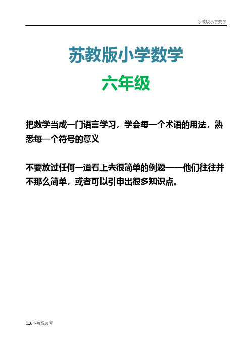 苏教版小学数学六年级下册国标本第二单元试卷DOC下载测试卷练习题