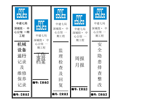 中建安全资料档案盒标签