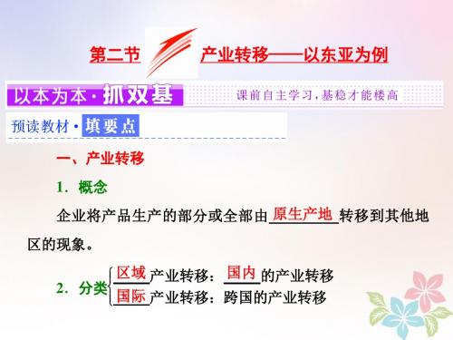 高中地理第五章区域联系与区域协调发展第二节产业转移__以东亚为例课件新人教版必修3