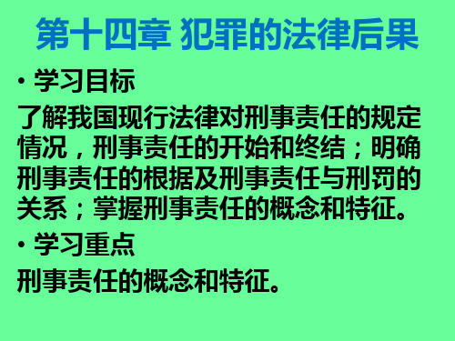 刑法总则课件 第14章 犯罪后的法律后果