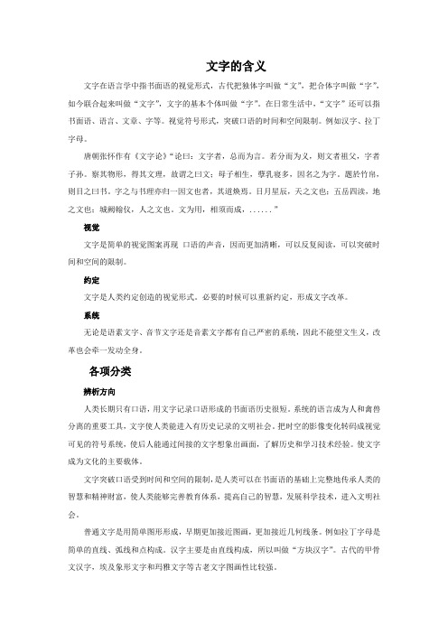 文字的含义