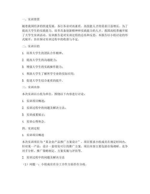 大学生实训报告小组讨论