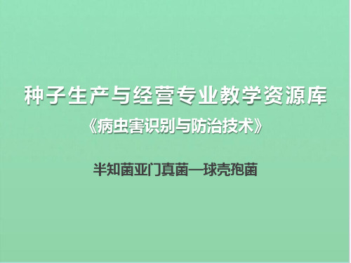 半知菌亚门真菌—球壳孢菌