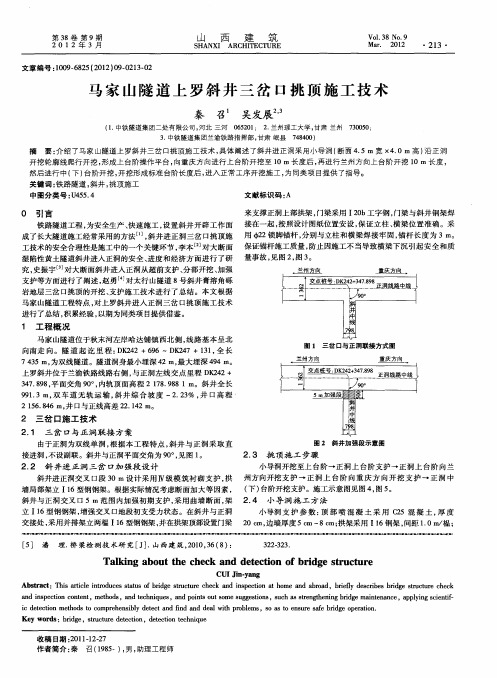马家山隧道上罗斜井三岔口挑顶施工技术