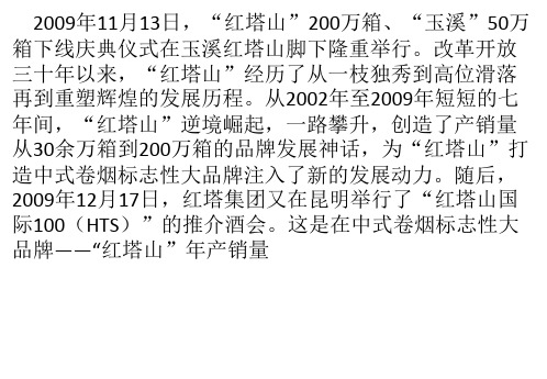 展望红塔山国际100(HTS)