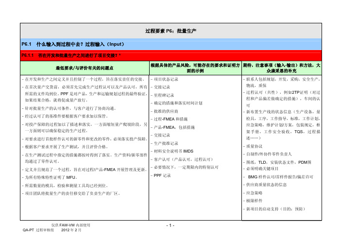大众审核过程要素P6-26个提问详解与分析