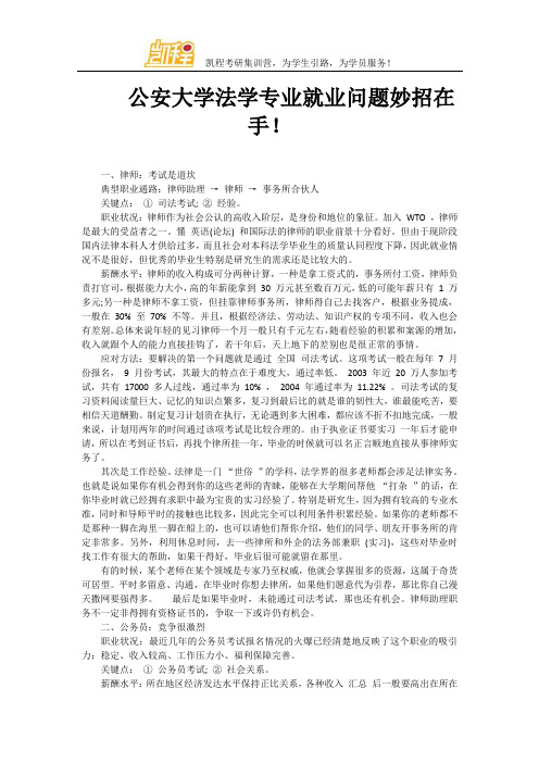 公安大学法学专业就业问题妙招在手!