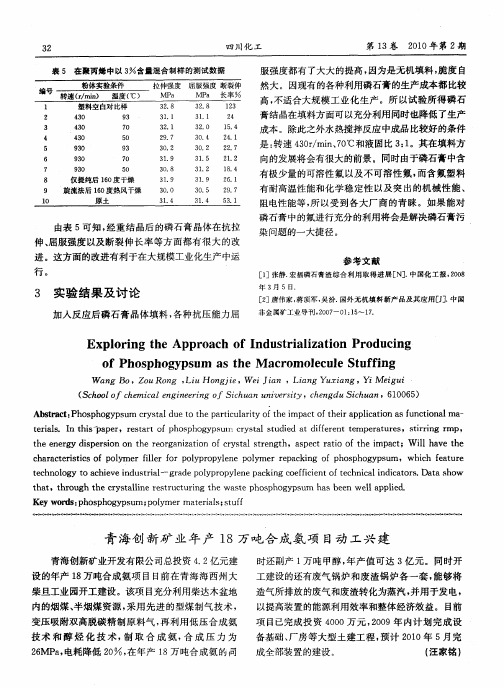 青海创新矿业年产18万吨合成氨项目动工兴建