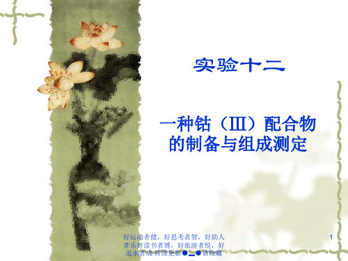 实验12 一种钴(Ⅲ)配合物的制备与组成测定 - 济南大学化学化工学院