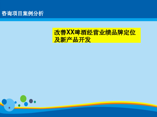 改善某啤酒经营业绩品牌定位与新产品开发(doc 41页)