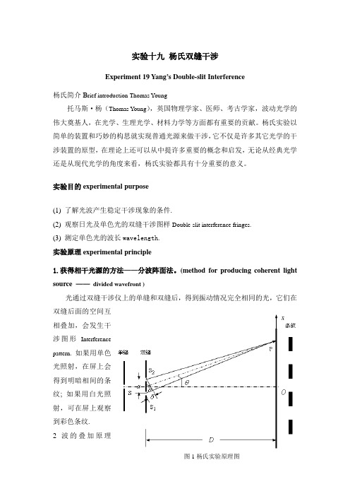 19实验十九 杨氏双缝干涉