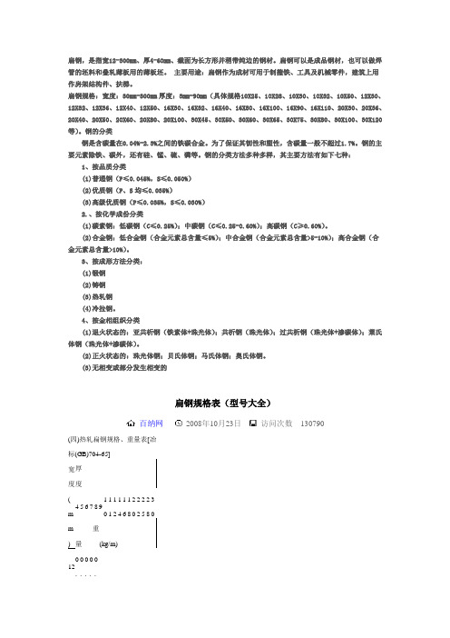 扁钢型号