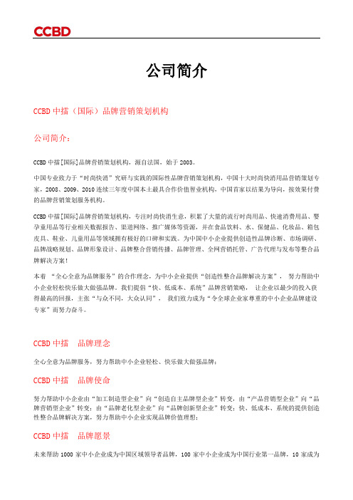 CCBD中擂的公司简介
