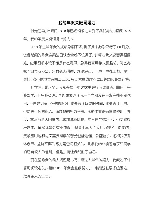 六年级作文：年度关键词作文500字