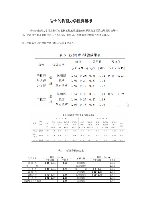 岩土的物理力学性质参数